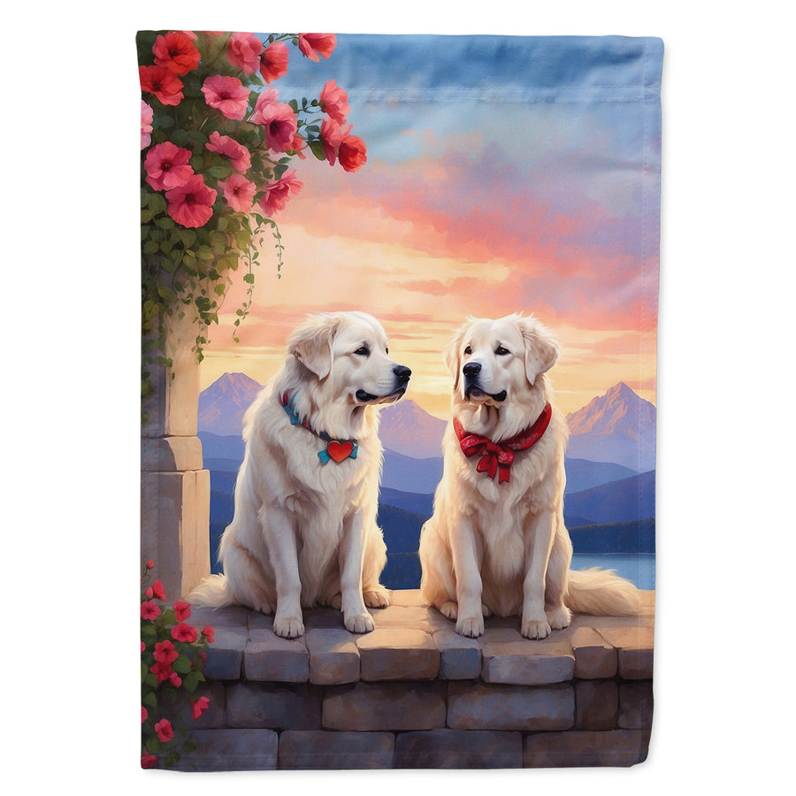 Great Pyrenees Two Hearts House Flag Image 1