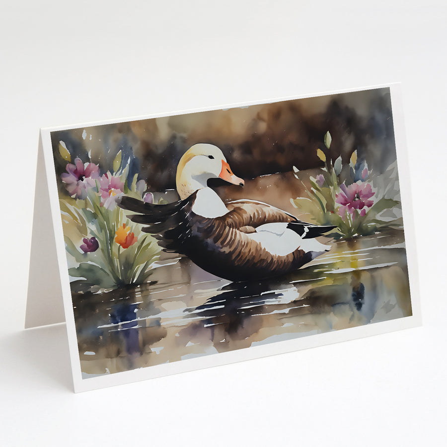 Common Eider Duck Greeting Cards Pack of 8 Image 1