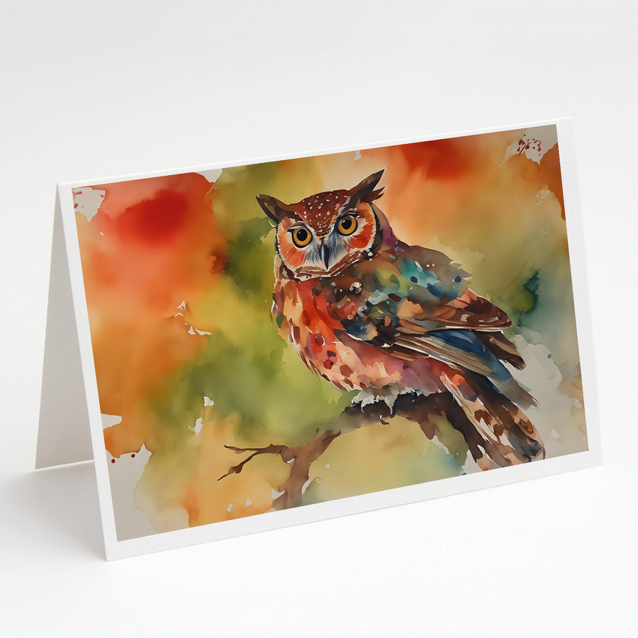 Elf Owl Greeting Cards Pack of 8 Image 1