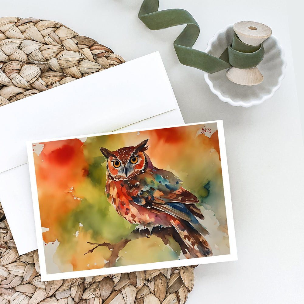 Elf Owl Greeting Cards Pack of 8 Image 2