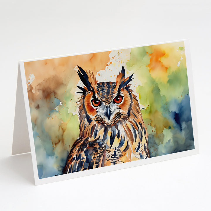 Eurasian Eagle Owl Greeting Cards Pack of 8 Image 1