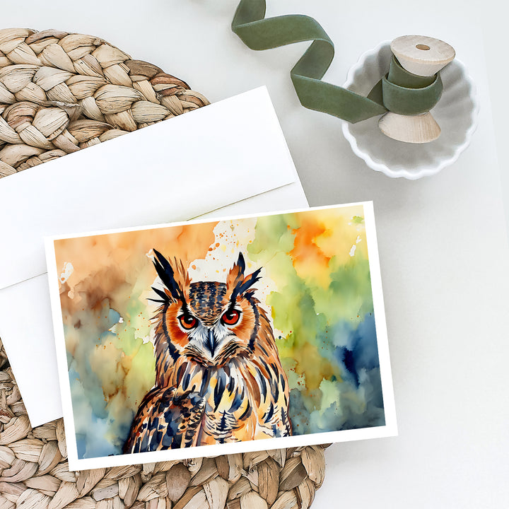 Eurasian Eagle Owl Greeting Cards Pack of 8 Image 2