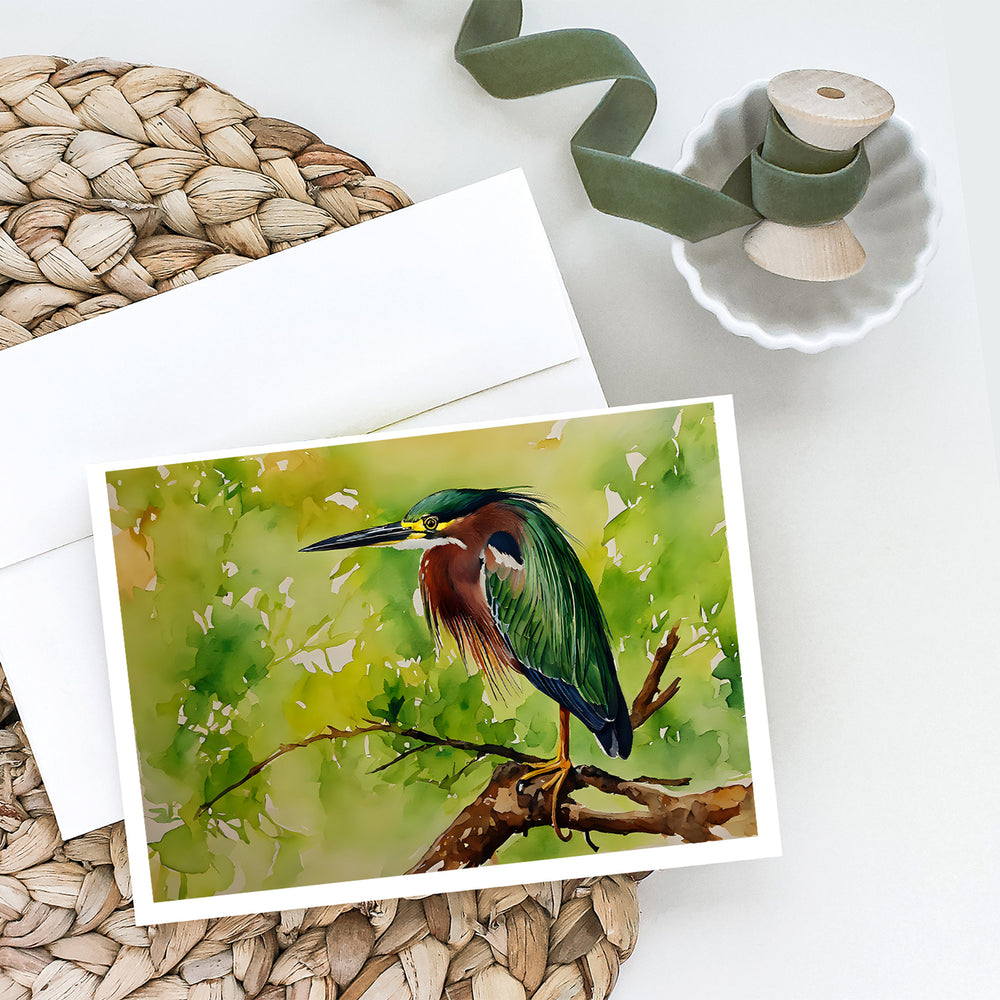 Green Heron Greeting Cards Pack of 8 Image 2