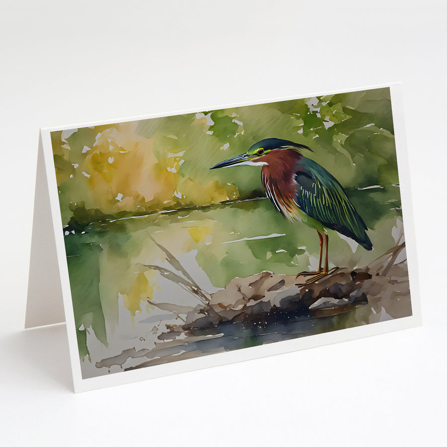 Green Heron Greeting Cards Pack of 8 Image 1