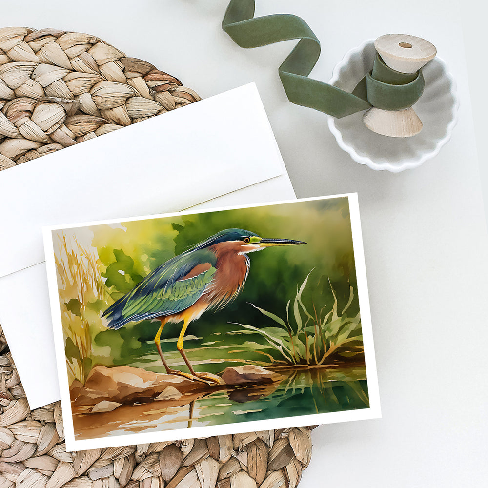 Green Heron Greeting Cards Pack of 8 Image 2