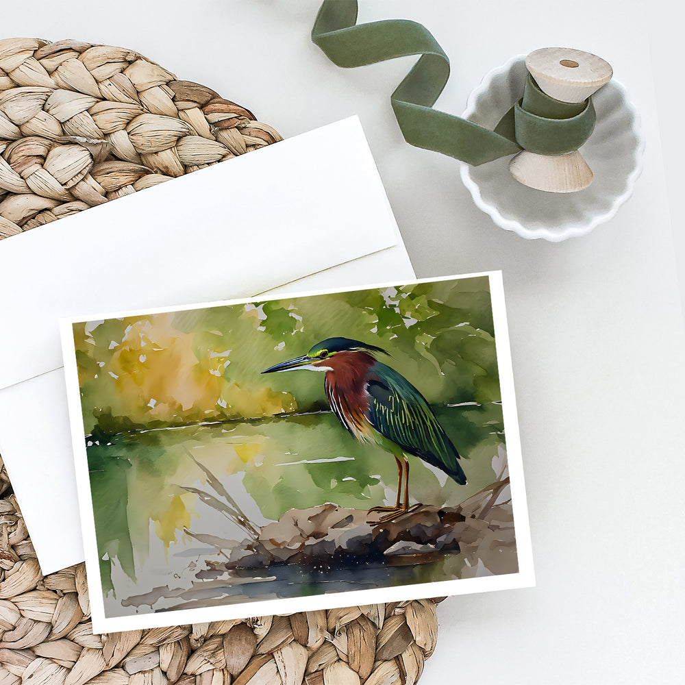 Green Heron Greeting Cards Pack of 8 Image 2