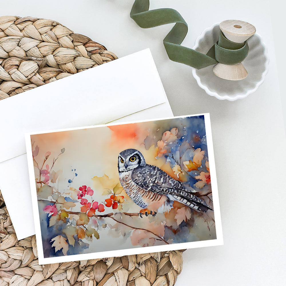 Northern Hawk Owl Greeting Cards Pack of 8 Image 2