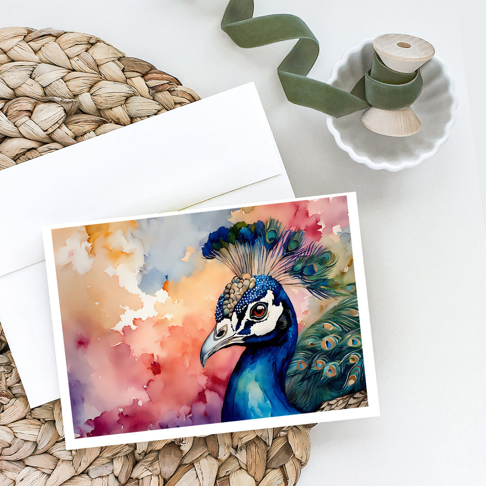 Peacock Greeting Cards Pack of 8 Image 2