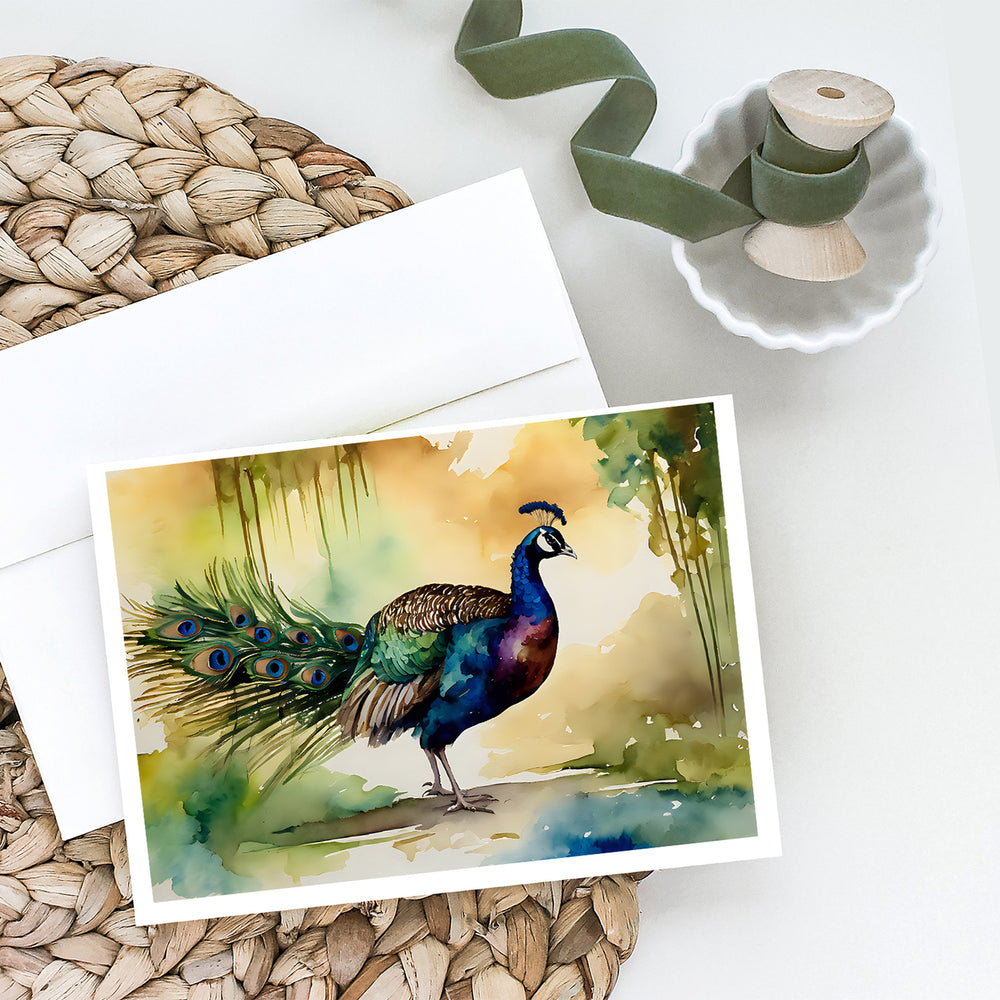 Peacock Greeting Cards Pack of 8 Image 2