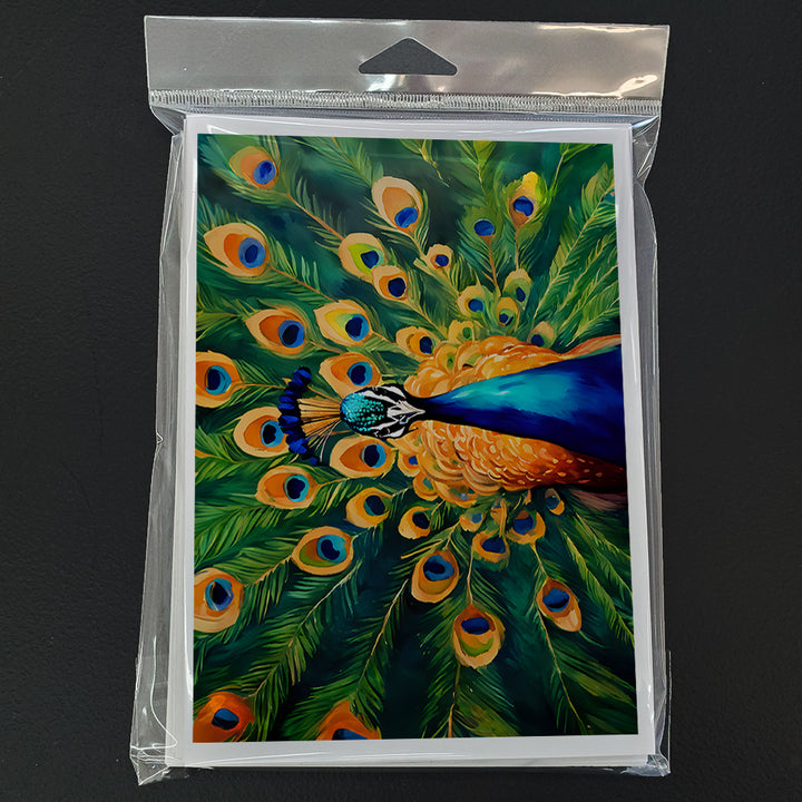 Peacock Greeting Cards Pack of 8 Image 3