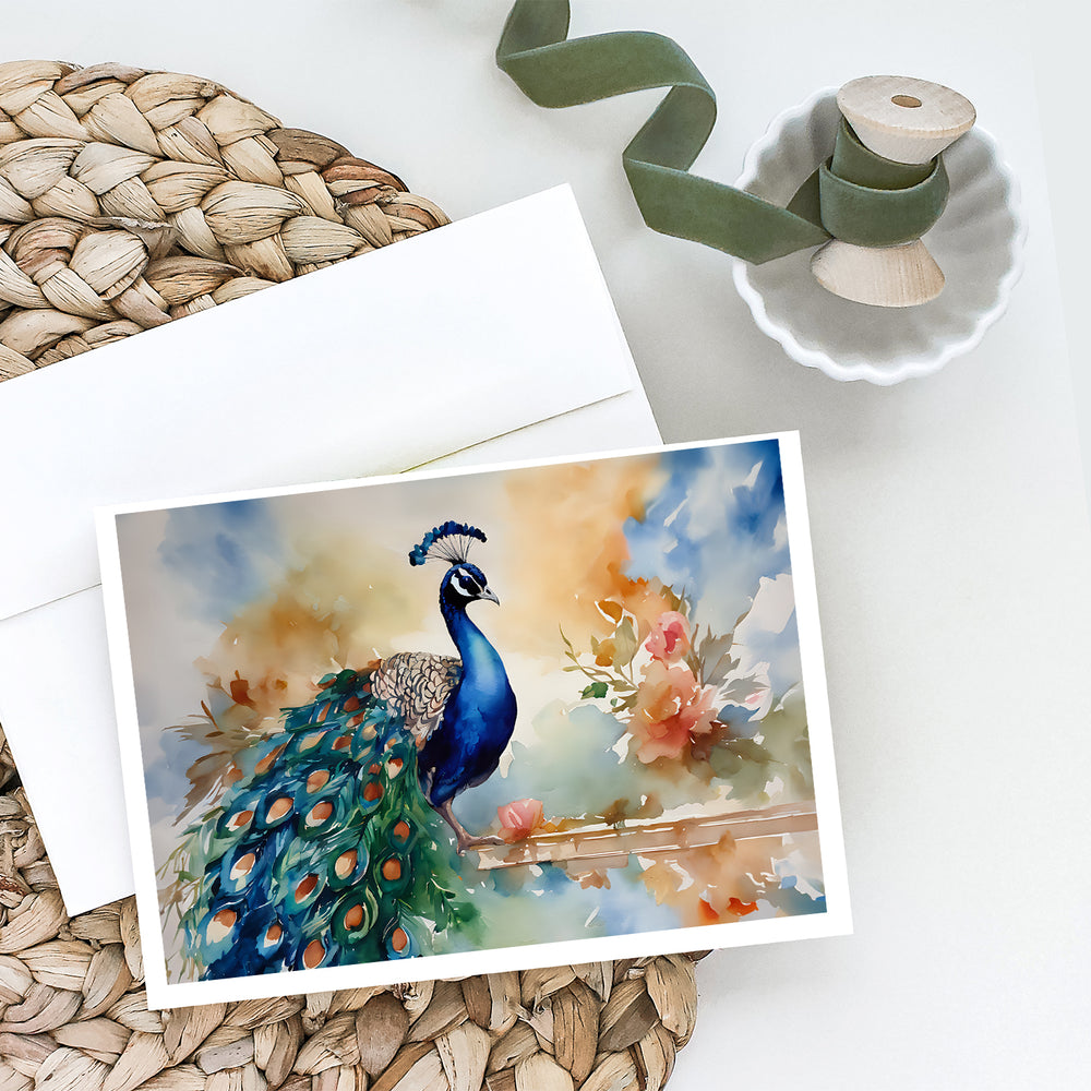 Peacock Greeting Cards Pack of 8 Image 2