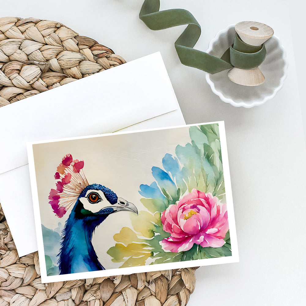 Peacock Greeting Cards Pack of 8 Image 2