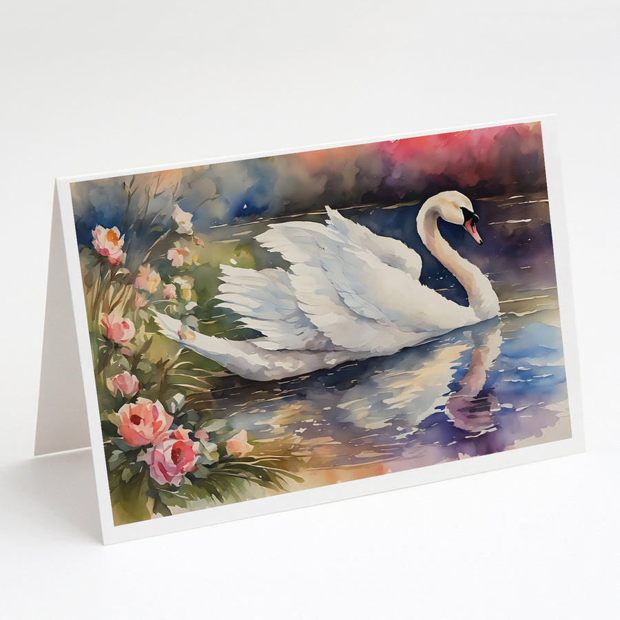 Swan Greeting Cards Pack of 8 Image 1