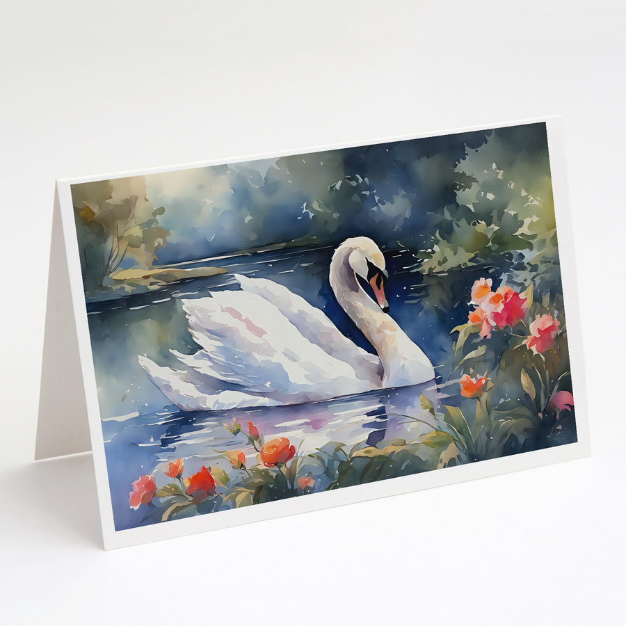 Swan Greeting Cards Pack of 8 Image 1