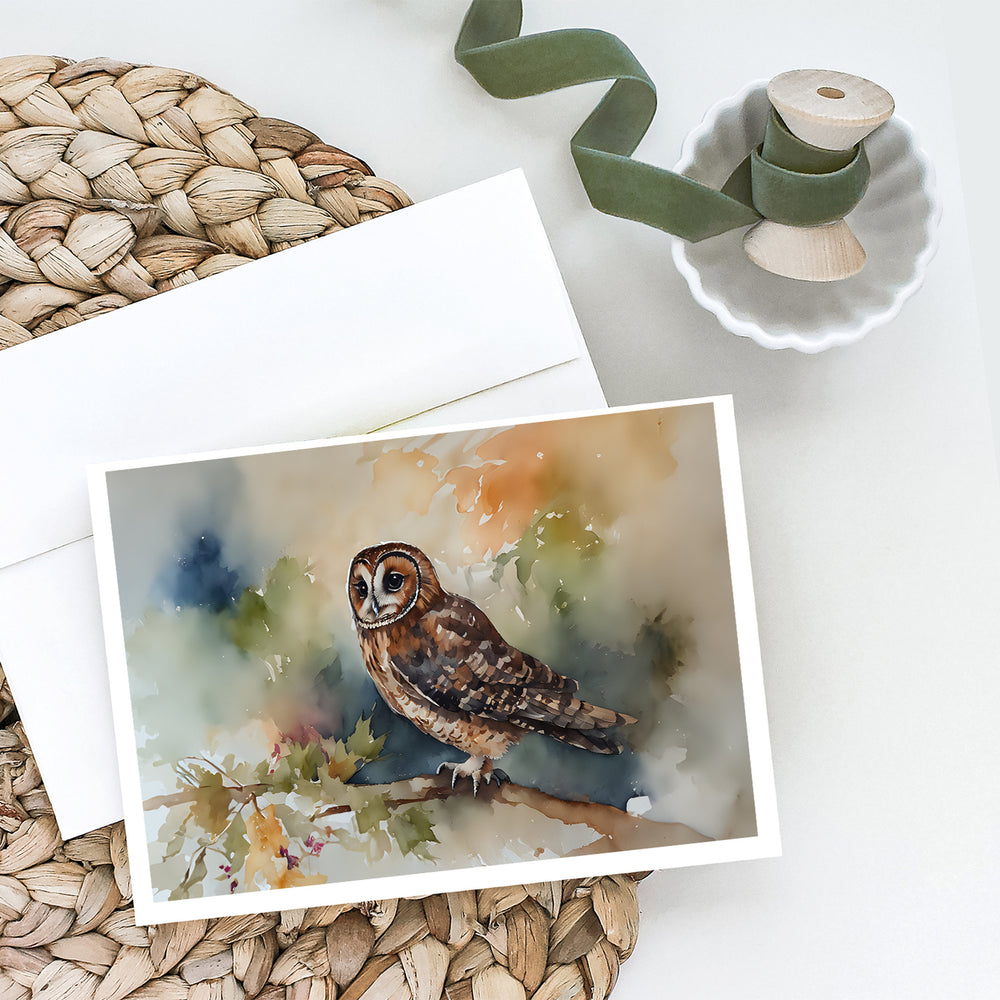 Tawny Owl Greeting Cards Pack of 8 Image 2