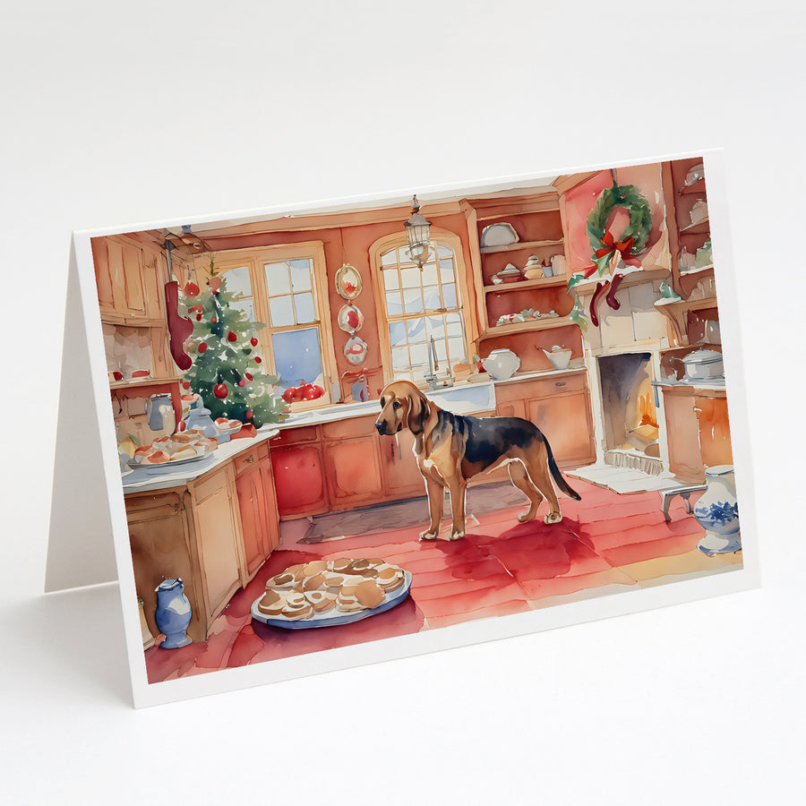 Bloodhound Christmas Cookies Greeting Cards Pack of 8 Image 1