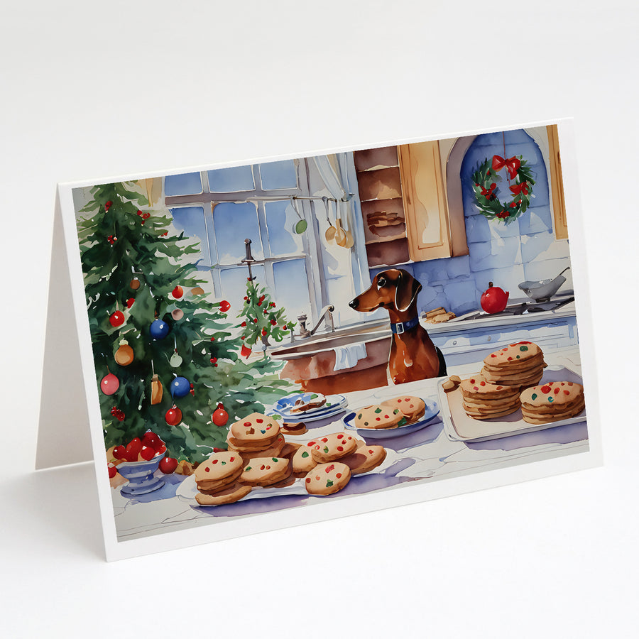 Dachshund Christmas Cookies Greeting Cards Pack of 8 Image 1