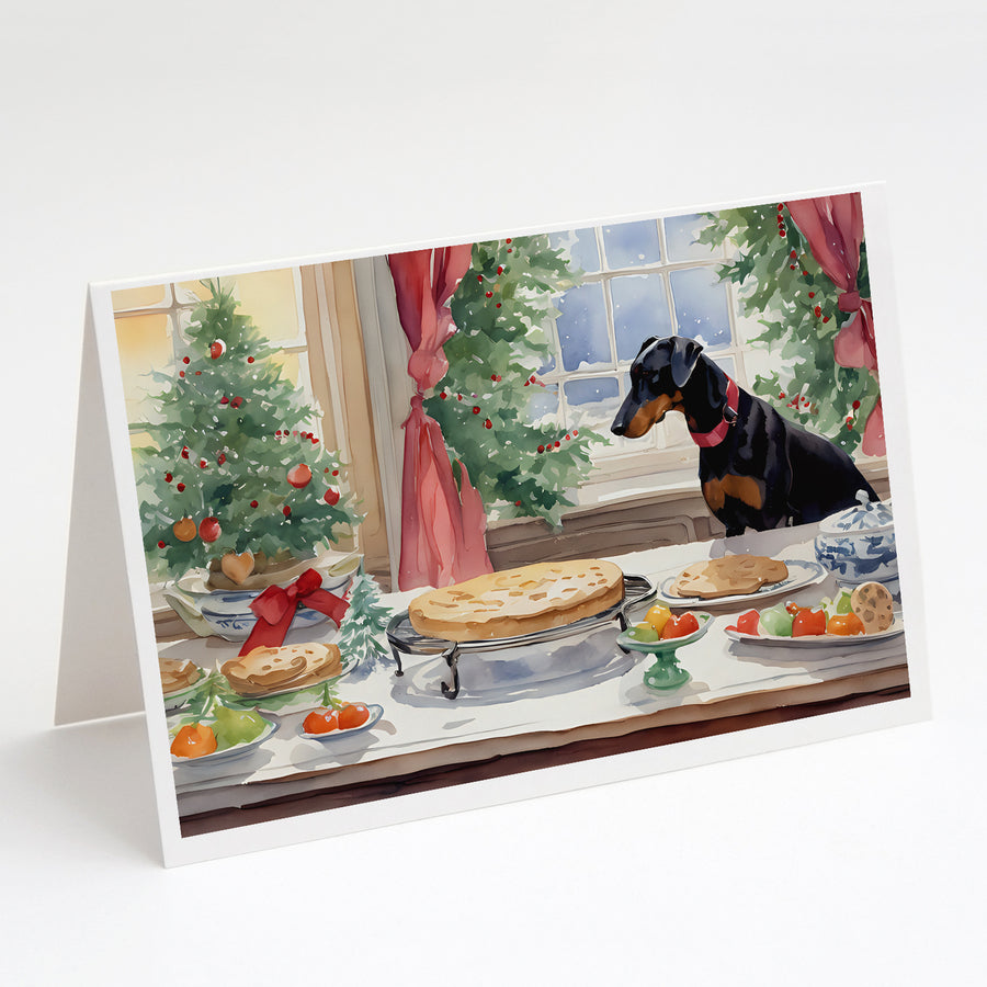 Doberman Pinscher Christmas Cookies Greeting Cards Pack of 8 Image 1