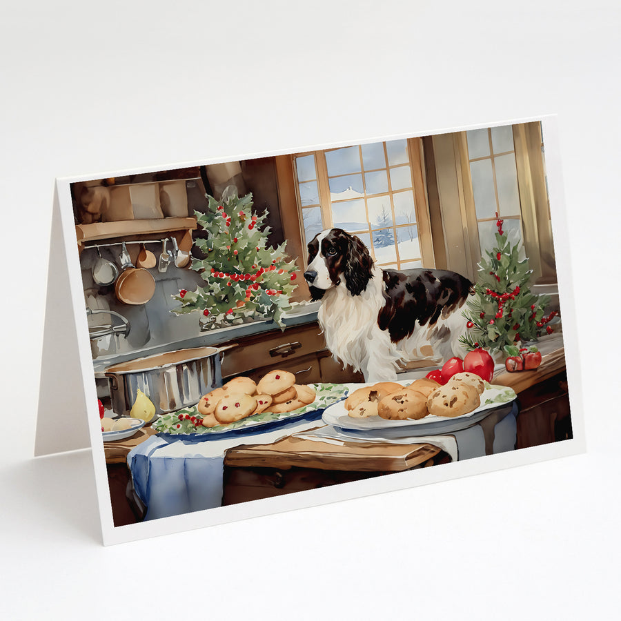English Cocker Spaniel Christmas Cookies Greeting Cards Pack of 8 Image 1