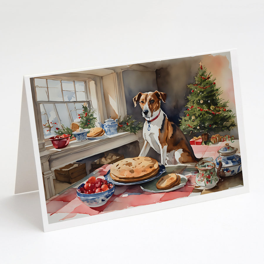 English Foxhound Christmas Cookies Greeting Cards Pack of 8 Image 1