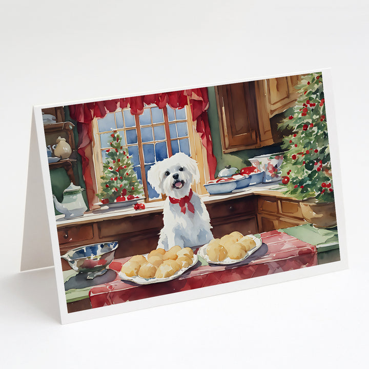 Maltese Christmas Cookies Greeting Cards Pack of 8 Image 1