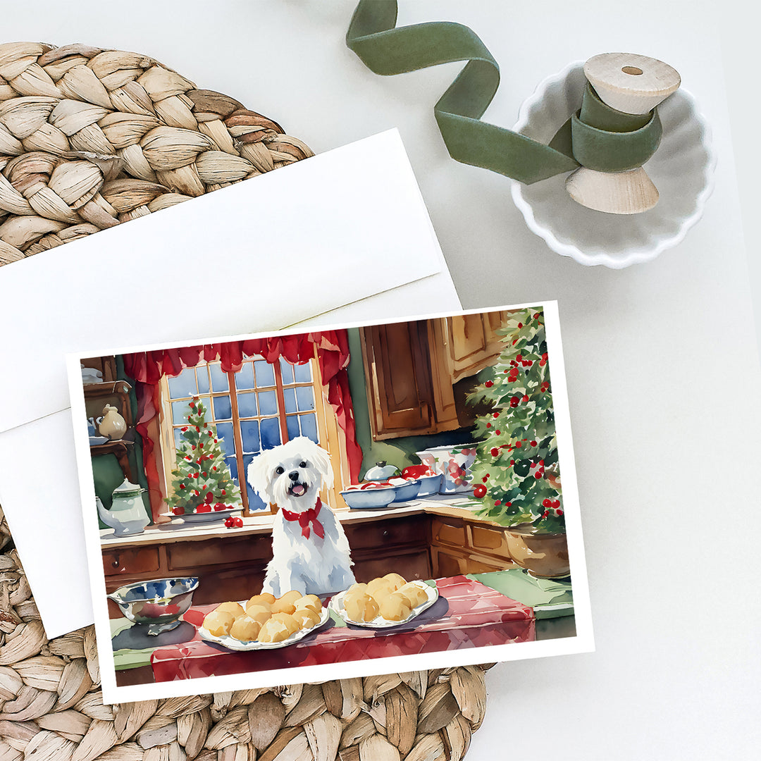 Maltese Christmas Cookies Greeting Cards Pack of 8 Image 2