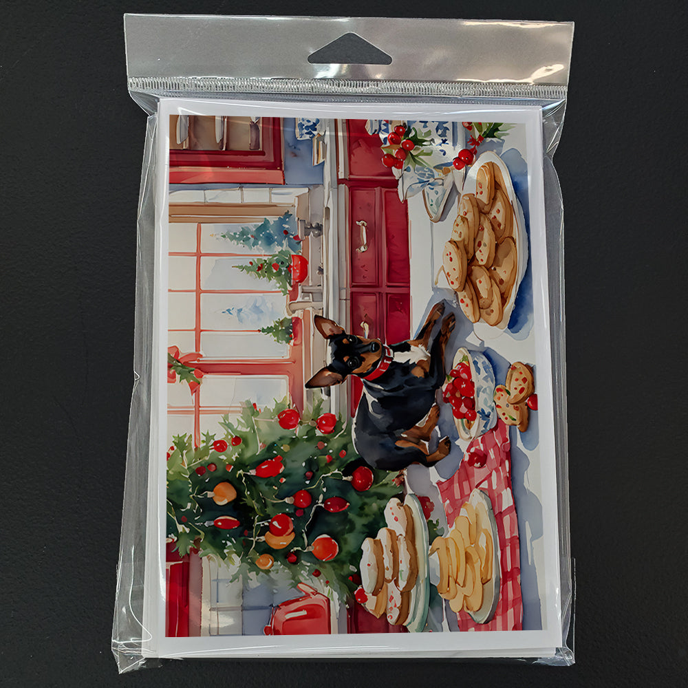 Miniature Pinscher Christmas Cookies Greeting Cards Pack of 8 Image 3