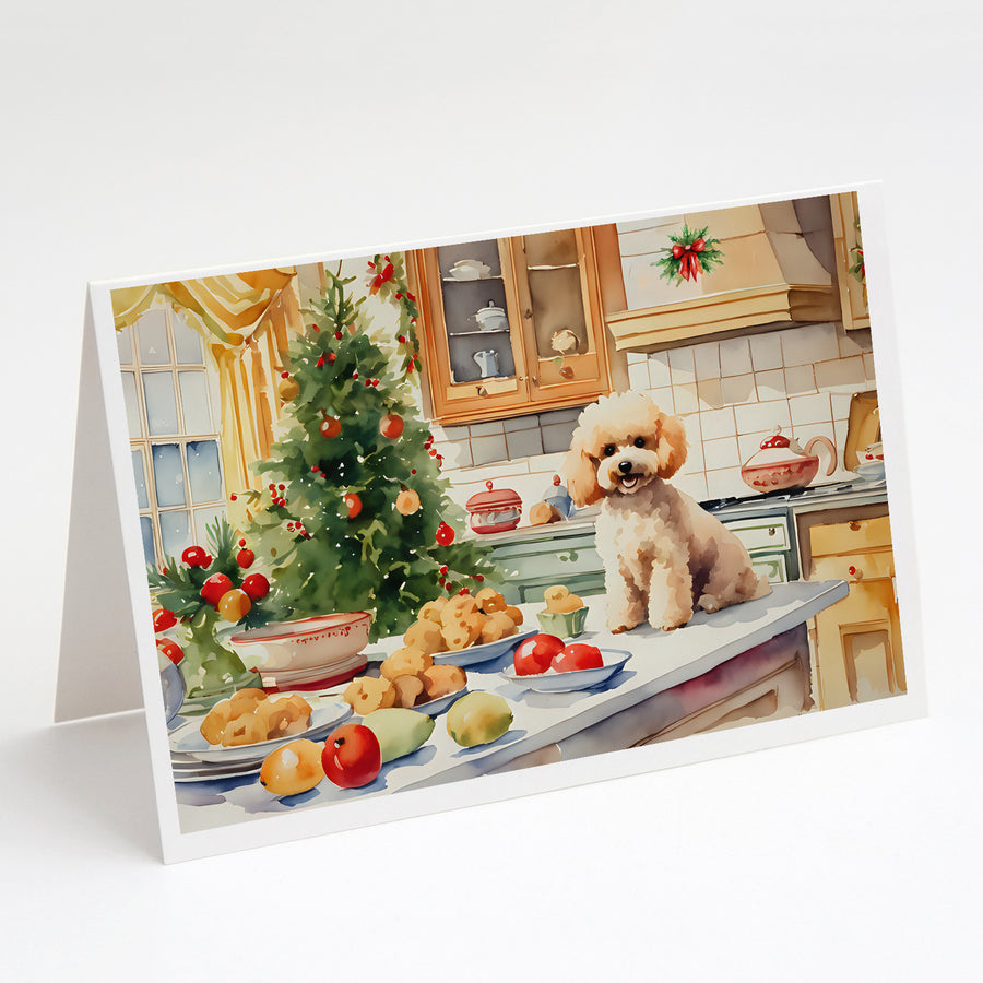 Poodle Christmas Cookies Greeting Cards Pack of 8 Image 1