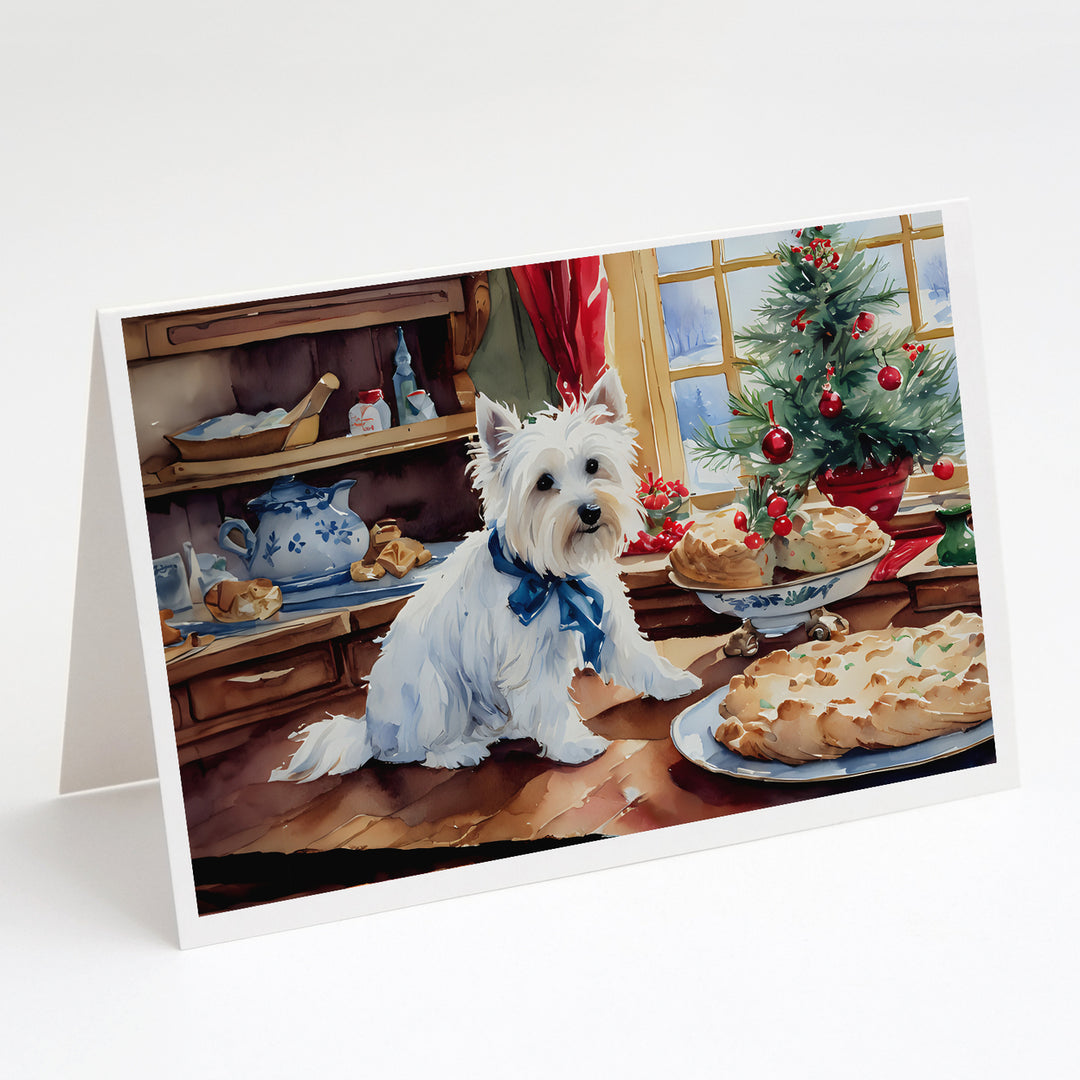 Westie Christmas Cookies Greeting Cards Pack of 8 Image 1