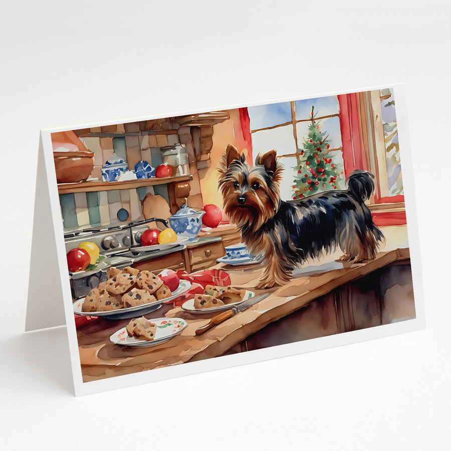 Yorkshire Terrier Yorkie Christmas Cookies Greeting Cards Pack of 8 Image 1