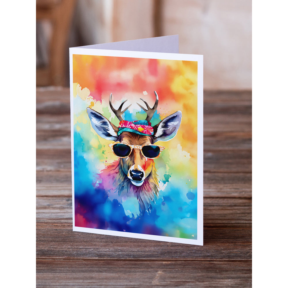 Hippie Animal Deer Greeting Cards Pack of 8 Image 2