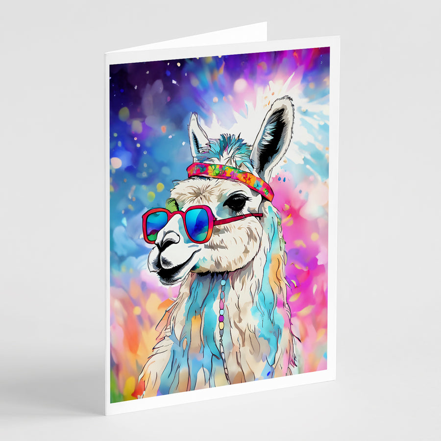 Hippie Animal Llama Greeting Cards Pack of 8 Image 1