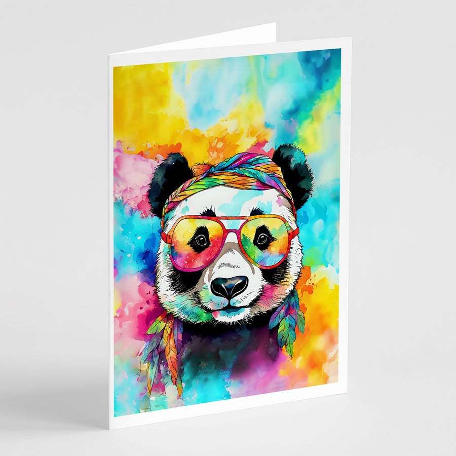 Hippie Animal Panda Greeting Cards Pack of 8 Image 1