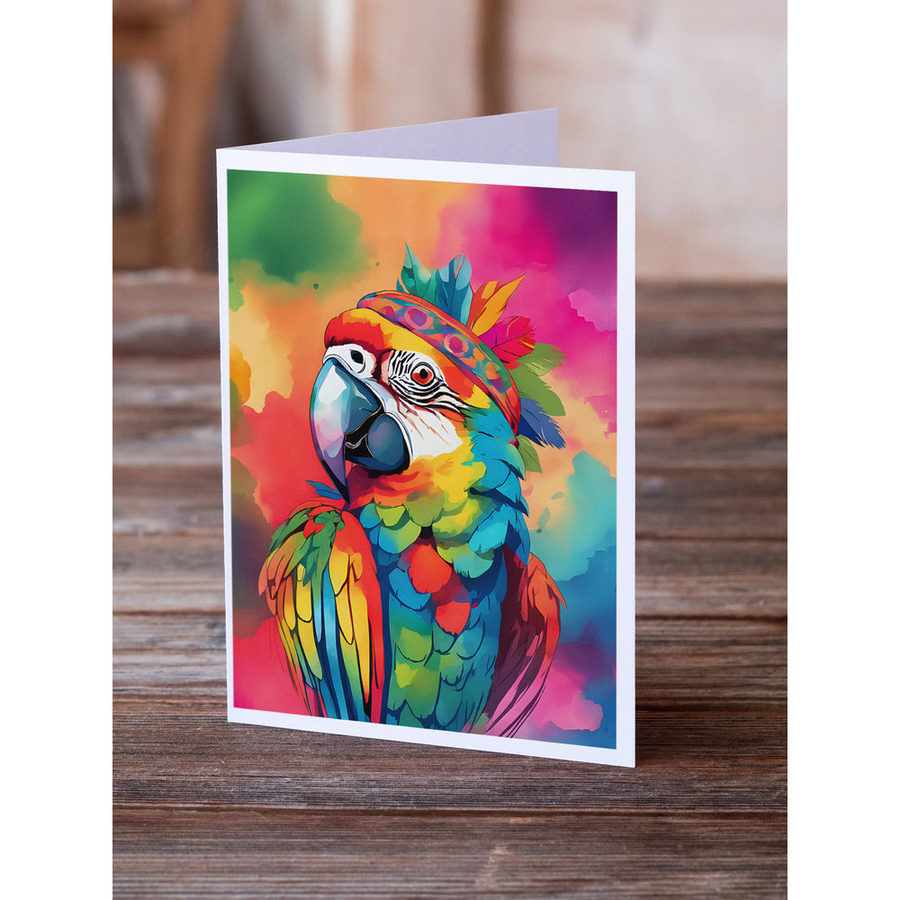 Hippie Animal Parrot Greeting Cards Pack of 8 Image 2