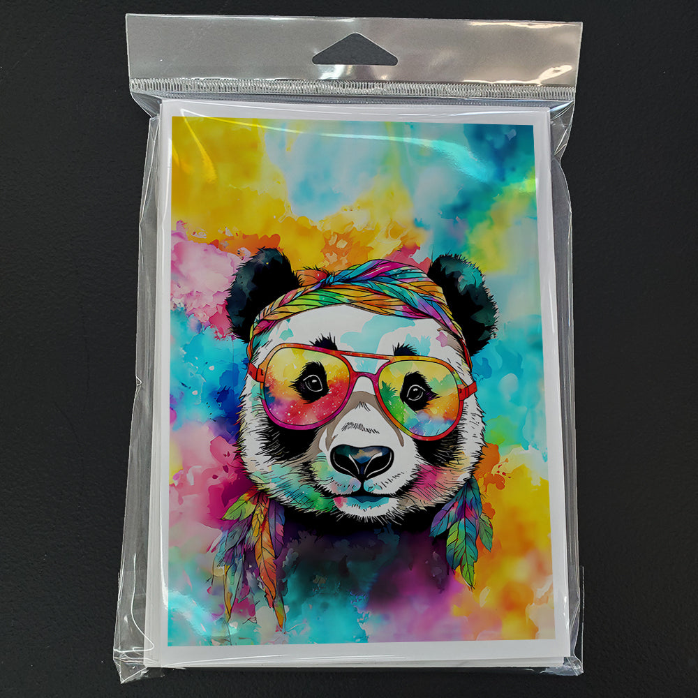 Hippie Animal Panda Greeting Cards Pack of 8 Image 3