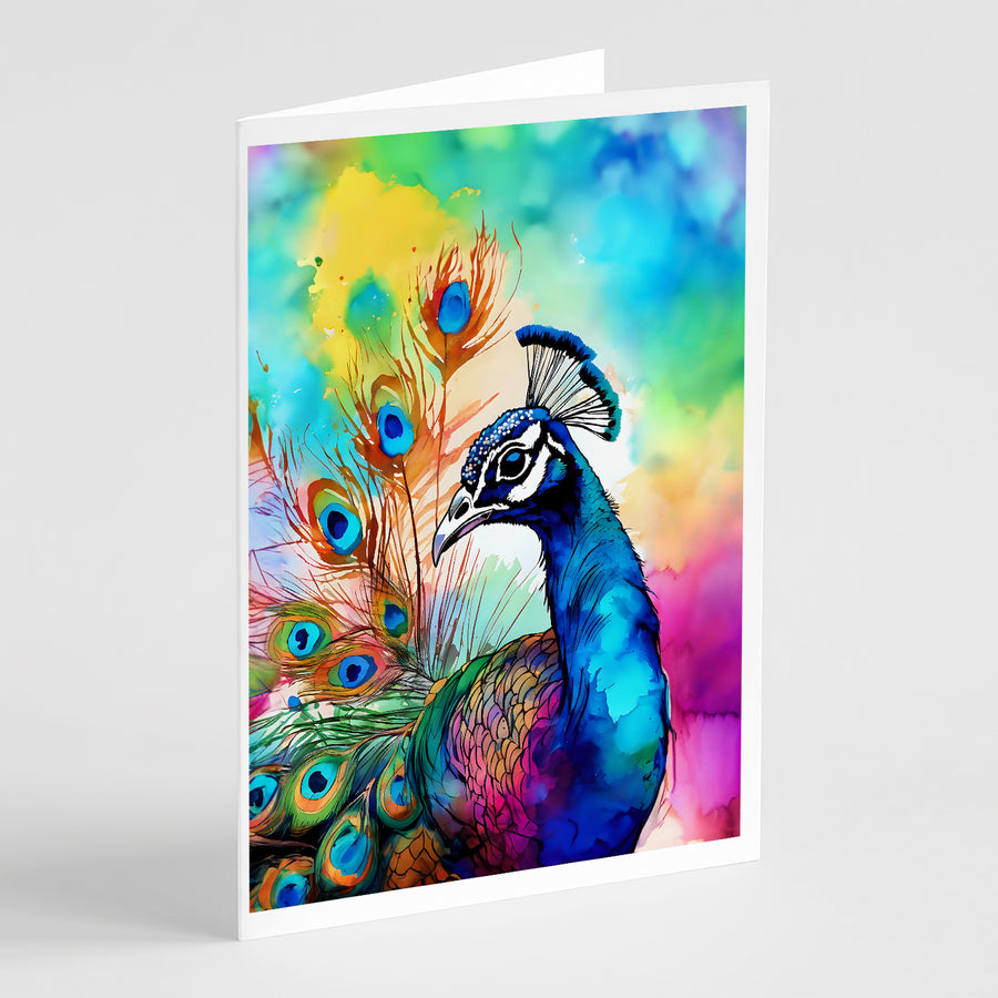 Hippie Animal Peacock Greeting Cards Pack of 8 Image 1