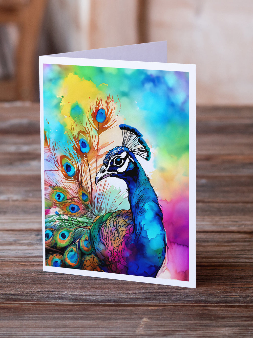 Hippie Animal Peacock Greeting Cards Pack of 8 Image 2