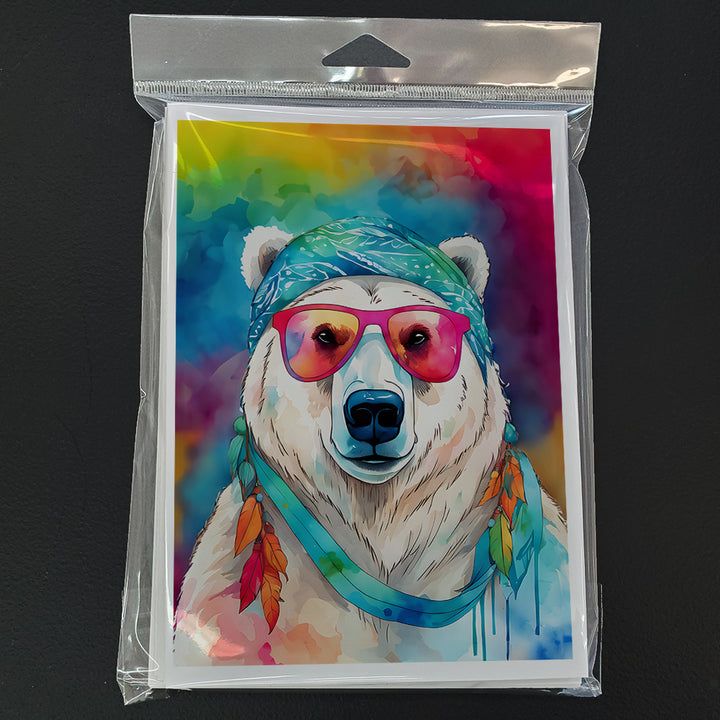 Hippie Animal Polar Bear Greeting Cards Pack of 8 Image 3