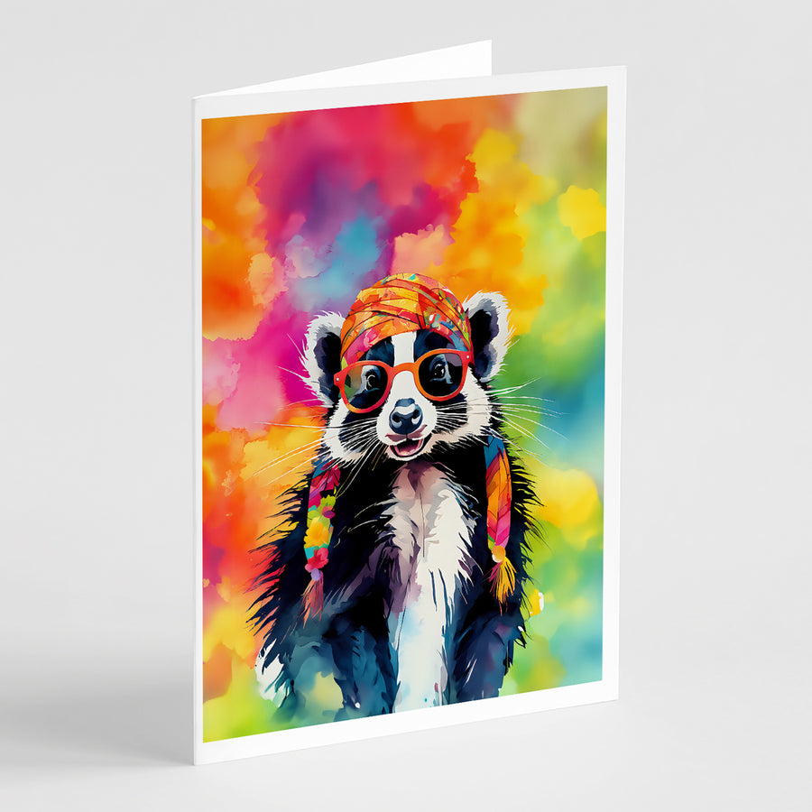 Hippie Animal Skunk Greeting Cards Pack of 8 Image 1