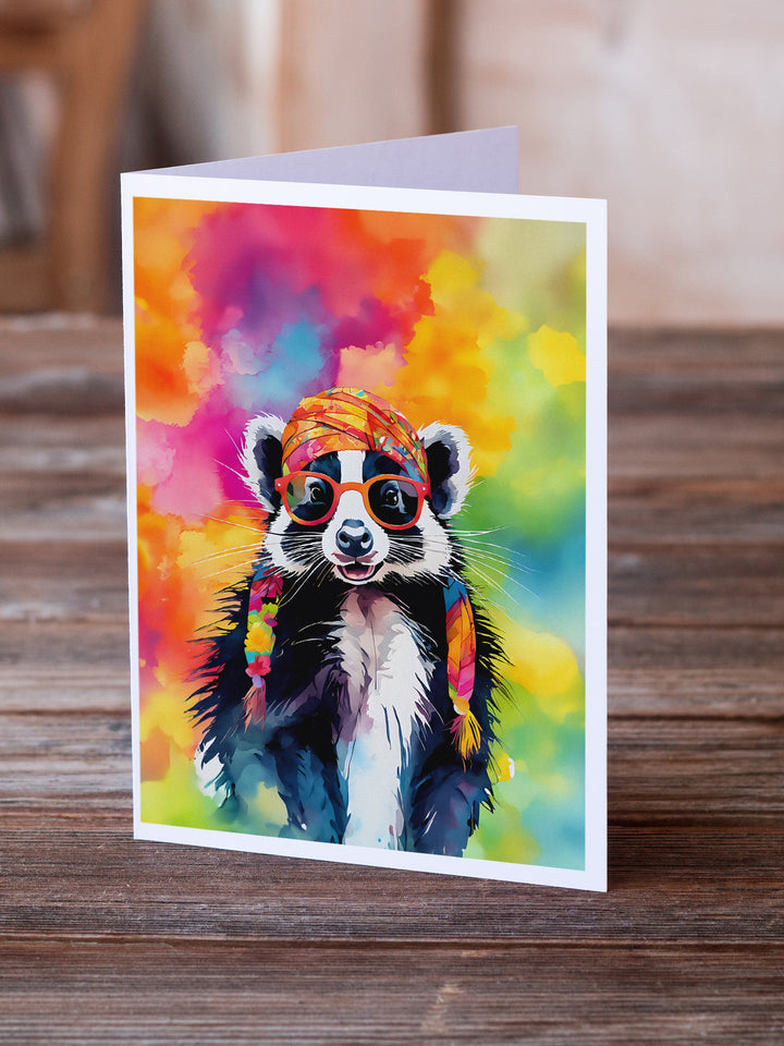 Hippie Animal Skunk Greeting Cards Pack of 8 Image 2