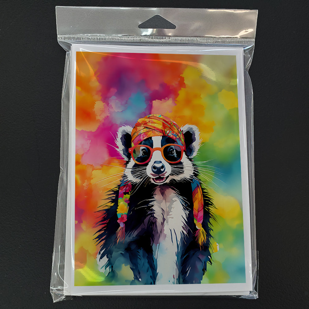 Hippie Animal Skunk Greeting Cards Pack of 8 Image 3