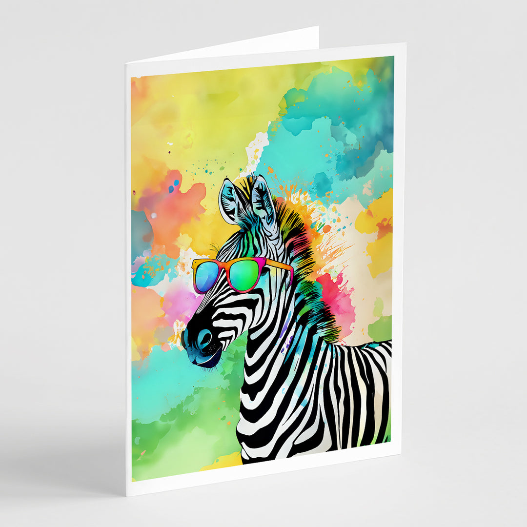 Hippie Animal Zebra Greeting Cards Pack of 8 Image 1