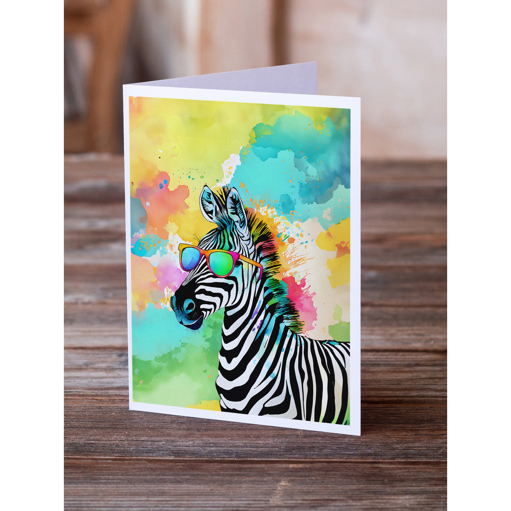 Hippie Animal Zebra Greeting Cards Pack of 8 Image 2