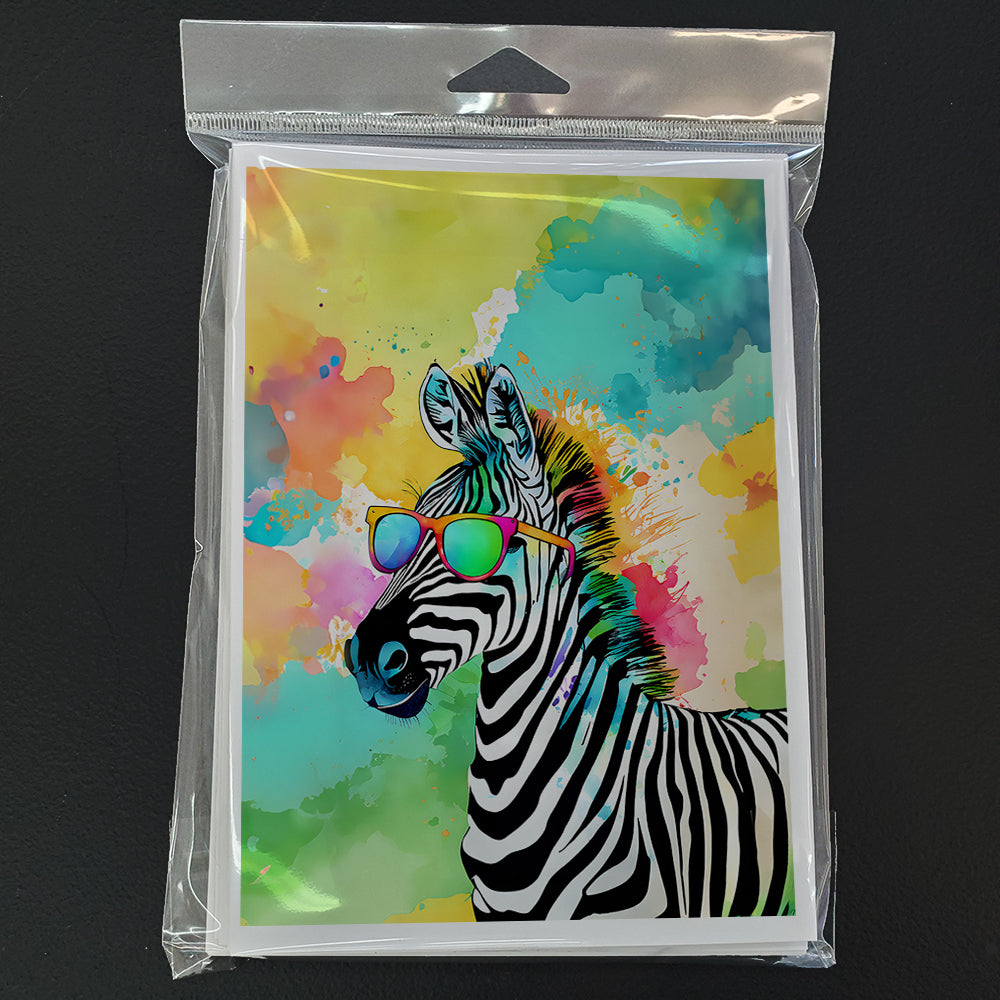 Hippie Animal Zebra Greeting Cards Pack of 8 Image 3