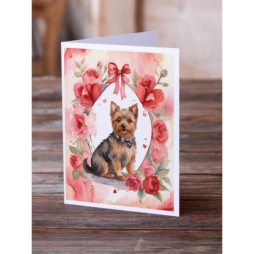 Australian Terrier Valentine Roses Greeting Cards Pack of 8 Image 2