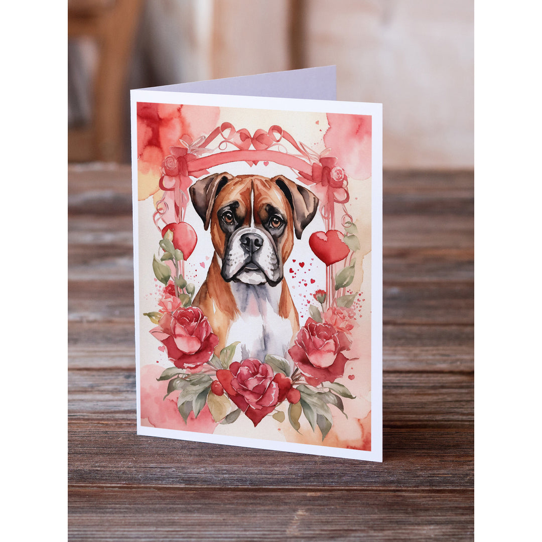 Boxer Valentine Roses Greeting Cards Pack of 8 Image 2