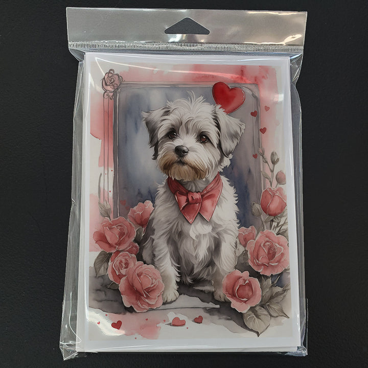 Dandie Dinmont Terrier Valentine Roses Greeting Cards Pack of 8 Image 3
