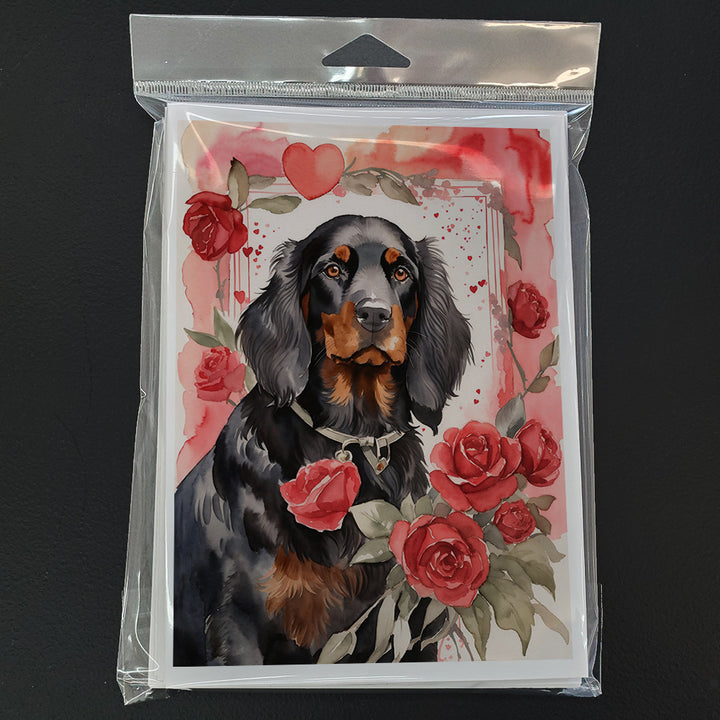 Gordon Setter Valentine Roses Greeting Cards Pack of 8 Image 3