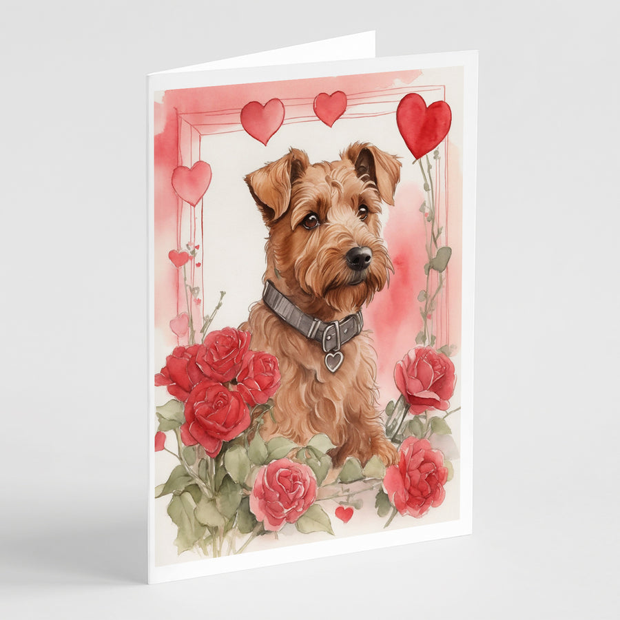 Irish Terrier Valentine Roses Greeting Cards Pack of 8 Image 1