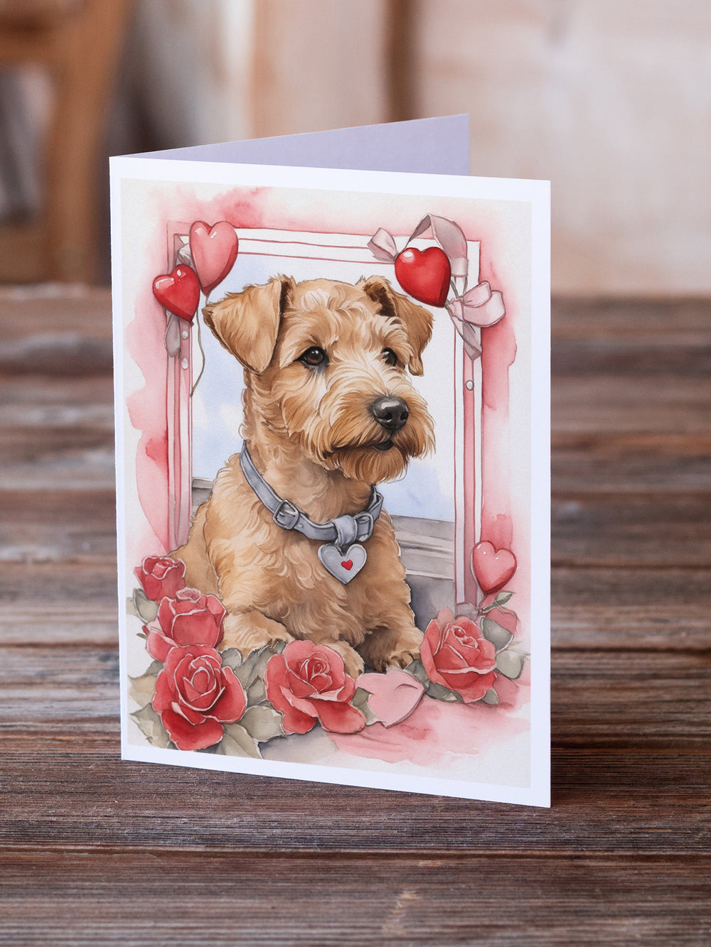 Lakeland Terrier Valentine Roses Greeting Cards Pack of 8 Image 2